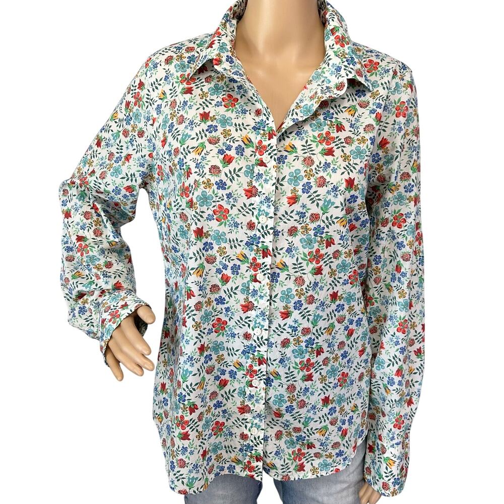 J. Crew Liberty Art Perfect Shirt in Edenham Floral Cotton G4375 Size 12 - Picture 2 of 11